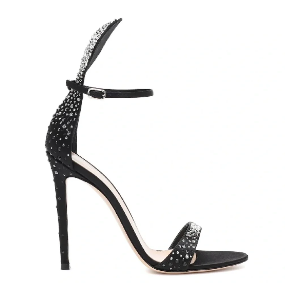 Gianvito Rossi Natalia Crystal Embellished High Heel Sandals 38  ( US7 / US8 )